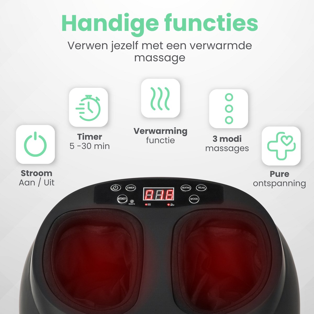 Shiatsu Voetmassage Apparaat met Verwarmde Massage - afbeelding 2