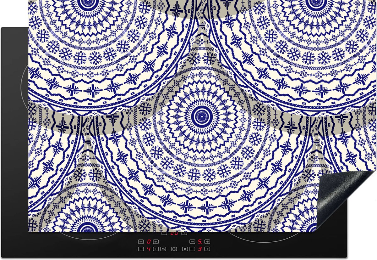 KitchenYeah® Inductie beschermer 78x52 cm - Design - Delfts Blauw - Patronen - Kookplaataccessoires - Afdekplaat voor kookplaat - Inductiebeschermer - Inductiemat - Inductieplaat mat
