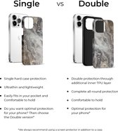 xoxo Wildhearts Marble Grey River - Single Layer - Hoesje geschikt voor iPhone 12 Pro Max Marmer hoesje shockproof - Hard Case beschermhoesje geschikt voor iPhone 12 Pro Max - Grijs