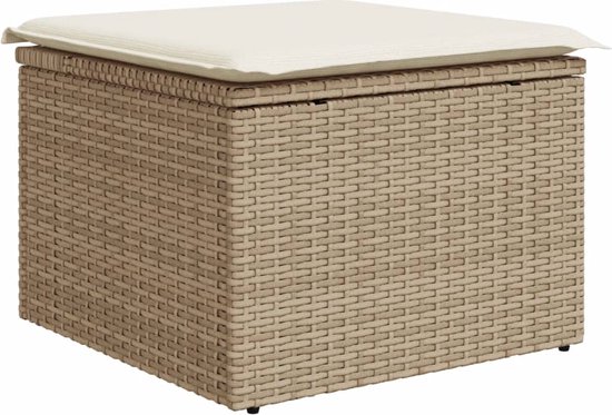 vidaXL - 8 pièces - Ensemble de salon - avec - coussins - poly - rotin - beige