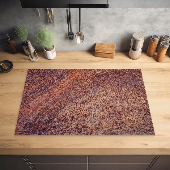 KitchenYeah® Inductie beschermer 77x51 cm - Roest print - Patronen - Abstract - Kookplaataccessoires - Afdekplaat voor kookplaat - Inductiebeschermer - Inductiemat - Inductieplaat mat