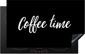 KitchenYeah® Inductie beschermer 83x51.5 cm - Spreuken - Coffee time - Koffie - Quotes - Kookplaataccessoires - Afdekplaat voor kookplaat - Inductiebeschermer - Inductiemat - Inductieplaat mat