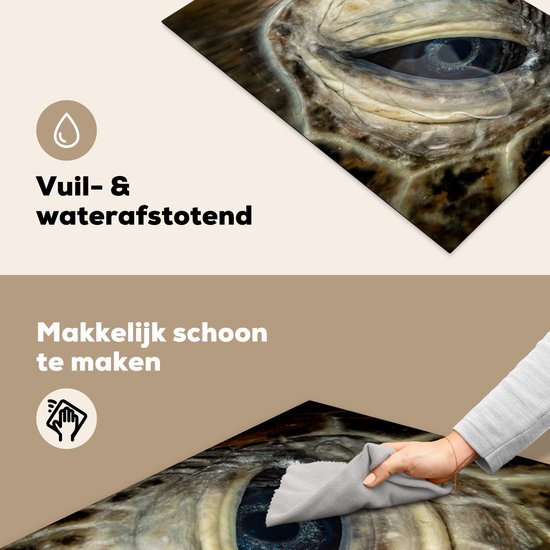 KitchenYeah® Inductie beschermer 78x52 cm - Close-up karetschildpaddenoog - Kookplaataccessoires - Afdekplaat voor kookplaat - Inductiebeschermer - Inductiemat - Inductieplaat mat