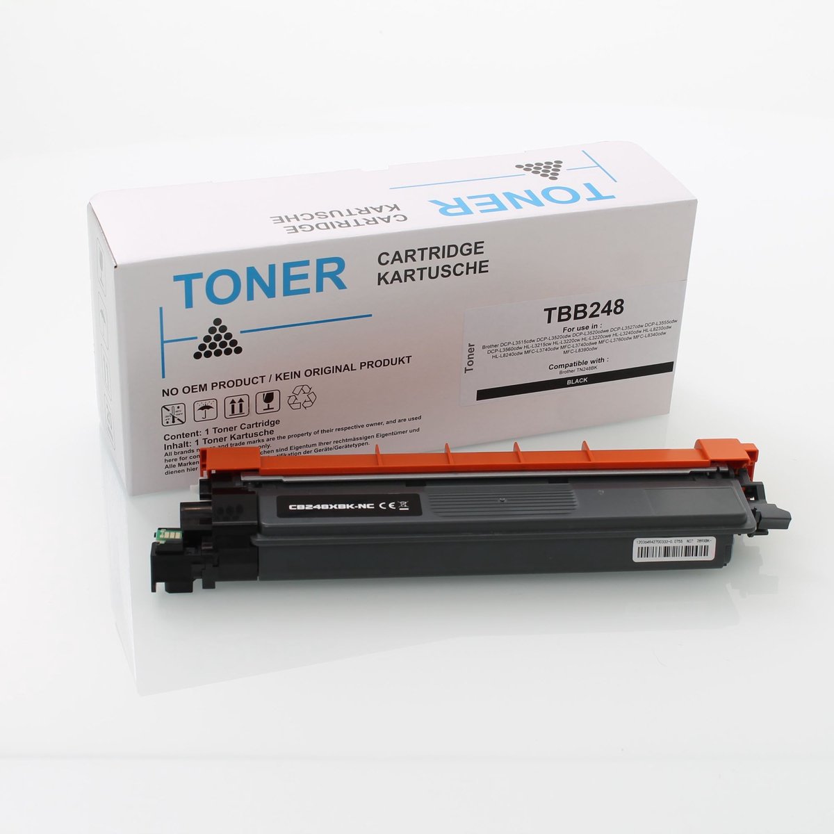 ABC huismerk Toner geschikt voor Brother TN248BK zwart DCP-L3515cdw DCP-L3520cdw DCP-L3520cdwe DCP-L3527cdw DCP-L3555cdw DCP-L3560cdw HL-L3215cw
