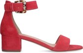 Manfield - Dames - Roze suède sandalen met hak - Maat 39