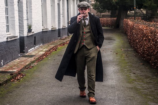 Manteau long en laine Noir Hommes style annees 1920 Peaky Blinders S bol