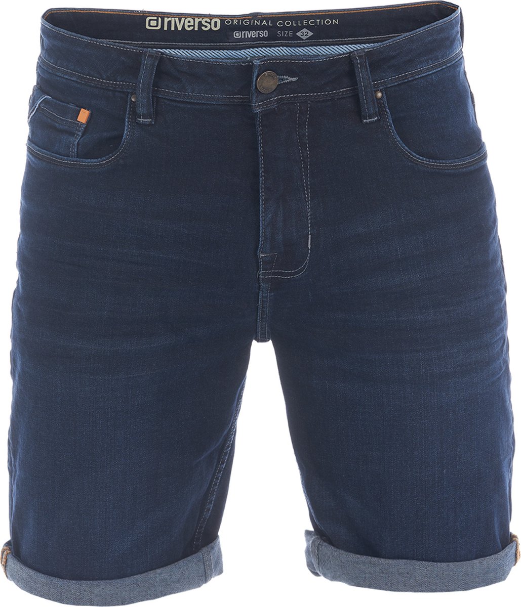 riverso Heren Short Broeken RIVUdo regular/straight Fit Blauw W 33 Volwassenen Denim shorts Stretch Jeans Korte Broek
