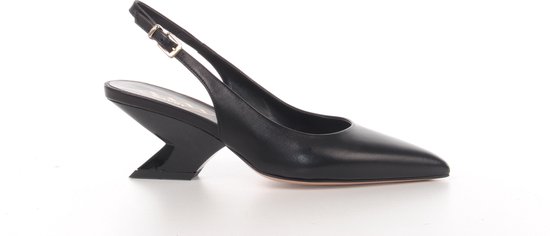 Maury slingback Stella in zwart leder