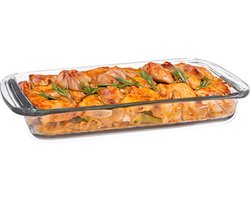 Marinex Ovenschaal van borosilicaat glas - rechthoek - 2.2 Liter - 34 x 21 x 5 cm - serveerschaal