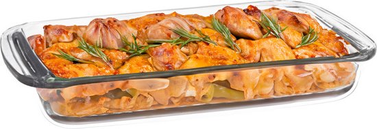 Marinex Plat de cuisson en verre borosilicate - rectangle - 2,2 litres - 34 x 21 x 5 cm - plat de service