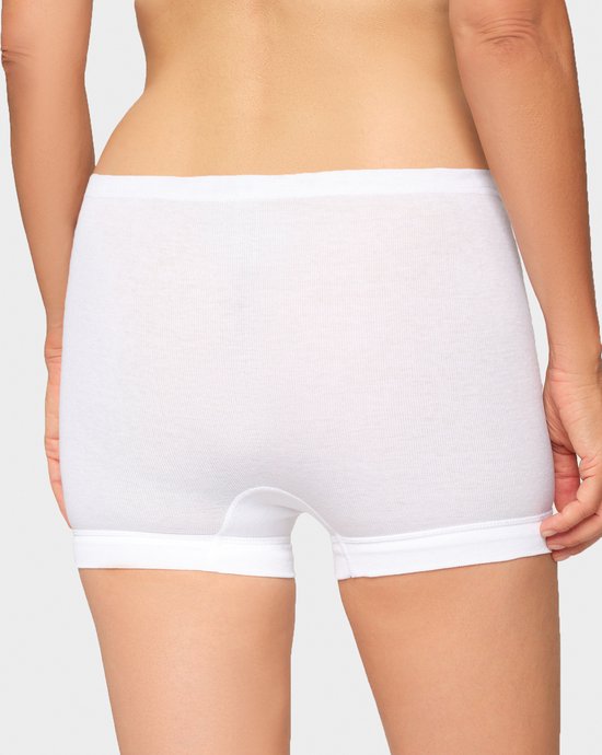 Taille directior - dames short 148 katoenen boord - Senioren ondergoed - Vrouwen boxershort korte pijpjes - Zachte boorden - 50 - Wit