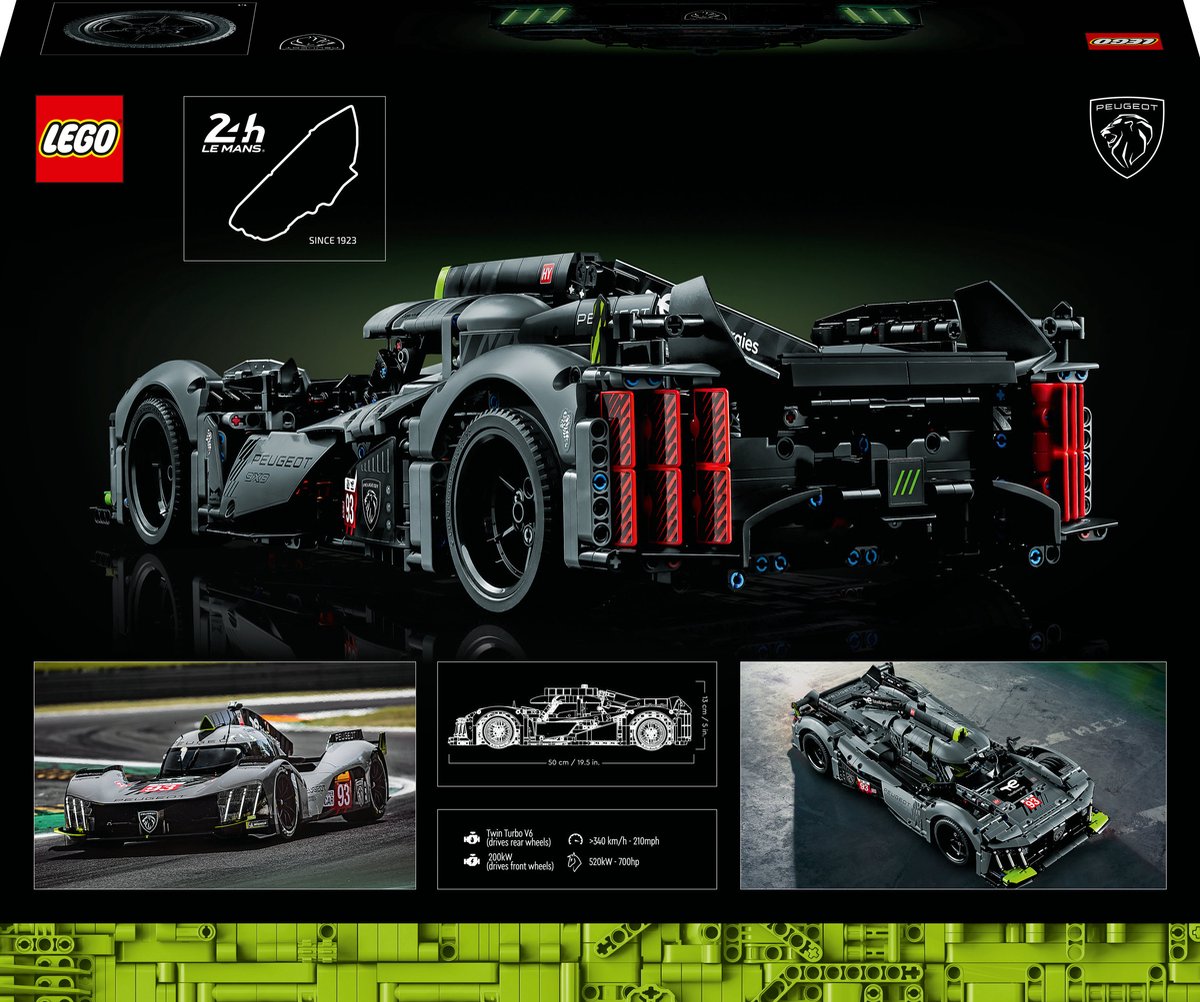 LEGO Technic PEUGEOT 9X8 24H Le Mans Hybrid Hypercar Modelauto Bouwpakket voor Volwassenen - 42156 — afbeelding 22