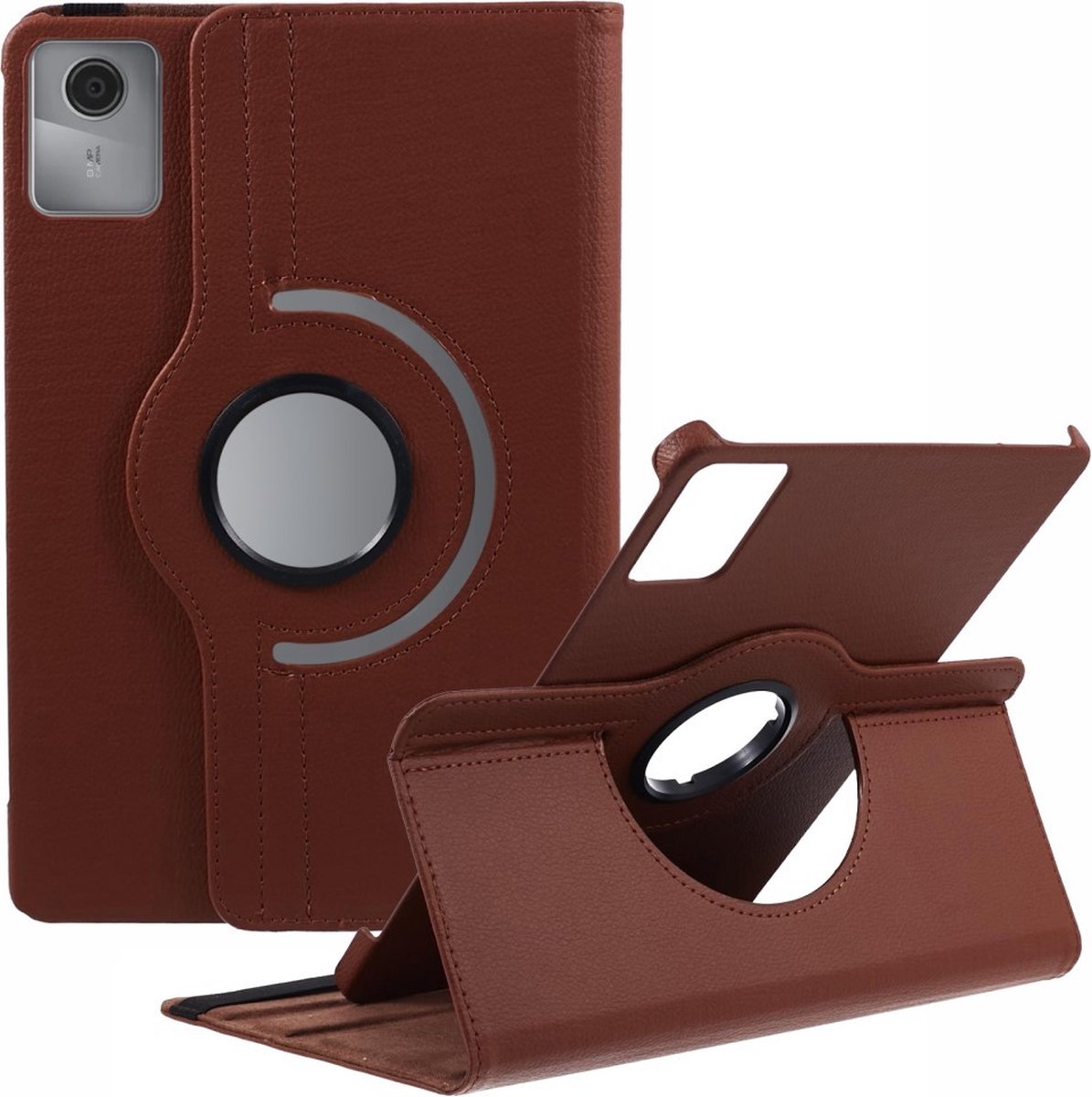 Tablethoes geschikt voor Lenovo Tab M11 Hoesje - 360° Rotating Book Case - Bruin