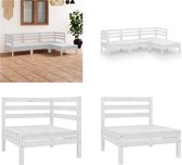 vidaXL 4-delige Loungeset massief grenenhout wit - Loungeset - Loungesets - Tuinset - Tuinsets