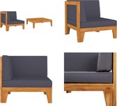 vidaXL 2-delige Loungeset met kussens massief acaciahout - Loungeset - Loungesets - Houten Loungeset - Houten Loungesets