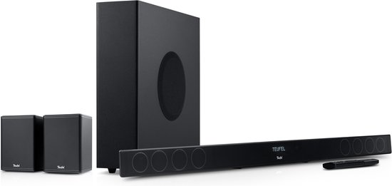 Teufel CINEBAR 11 Surround 4.1-Set - Soundbar met draadloze subwoofer en rearspeakers - Bluetooth met aptX - Virtuele surround sound - zwart
