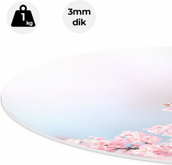 Artaza Forex cercle mural Fleurs roses - 90x90 cm - Groot - cercle mural - peinture ronde - cercle de Décoration murale