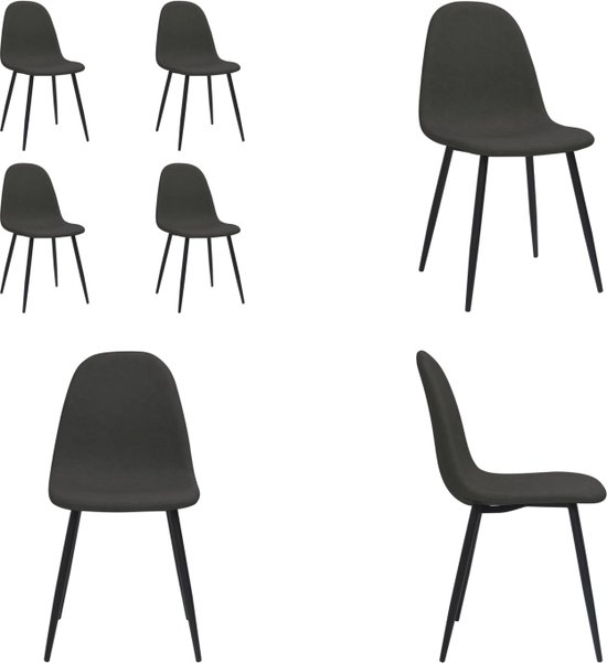 vidaXL Chaises de salle à manger 4 pcs 45x54-5x87 cm Simili cuir Noir - Chaise de salle à manger - Chaises de salle à manger - Chaise de salle à manger - Chaises de salle à manger