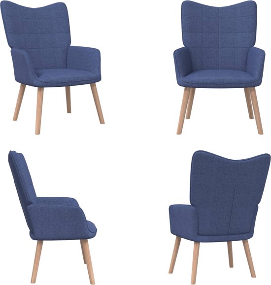 vidaXL Relaxstoel stof blauw - Relaxstoel - Relaxstoelen - Fauteuil - Fauteuils