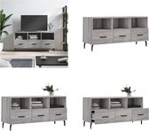 vidaXL Tv-meubel 102x36x50 cm bewerkt hout grijs sonoma eikenkleurig - Tv-meubel - Tv-meubelen - Tv Kast - Opbergkast