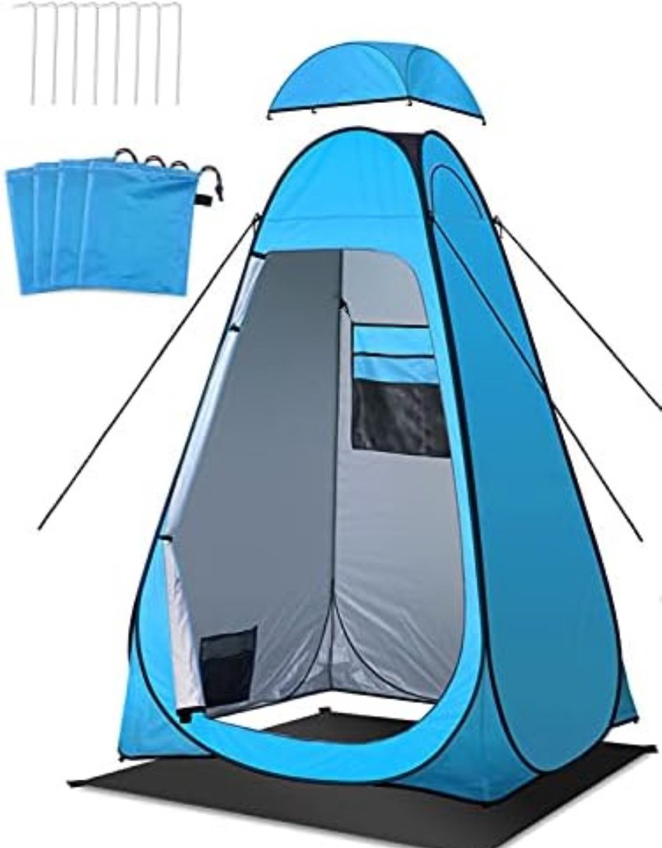 Douchetent - Omkleedtent - Wc tent - Toilettent - Camping - 120x120x195cm - Blauw