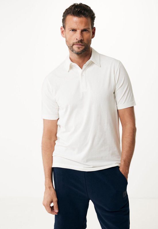 KEVIN Basic Single Jersey Polo Slim Fit Mannen - Off White - Maat M