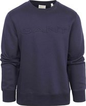 Gant - Pull Embossed Logo Marine - Homme - Taille XXL - Coupe Regular