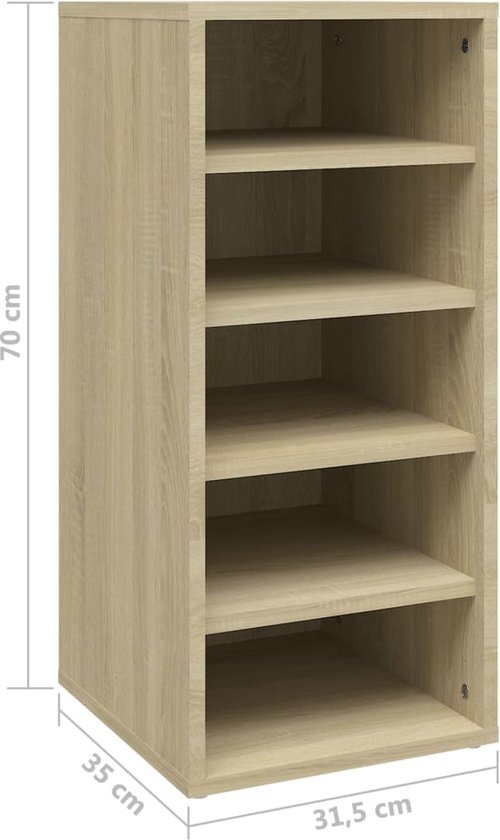 Apothekerskast 30x42,5x150 cm spaanplaat wit sonoma eikenkleur kopen