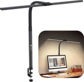 Lampe de bureau Siltcon - Lampe de bureau LED à intensité variable - Lampe de bureau avec pince - Lampe de table - Lampe de loisir - Lampe artisanale - Lampe LED - Incl. télécommande