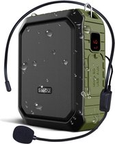 Amplificateur Bluetooth Amplificateur vocal personnel 18 W avec microphone filaire, casque portable étanche, haut-parleur Bluetooth rechargeable, système de sonorisation, banque d'alimentation – Nom de marque Geen série – Zwart