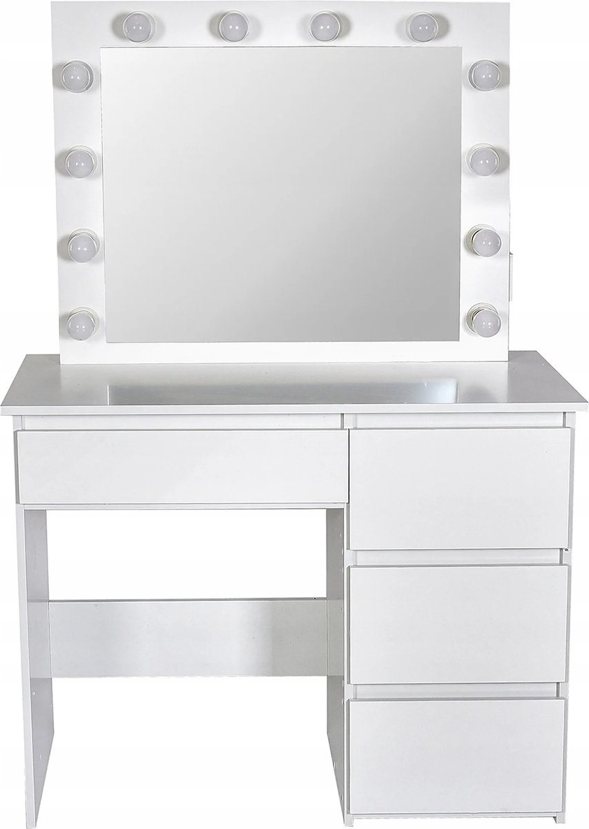 Viking Choice Kaptafel - met spiegel en licht - usb aansluiting - wit