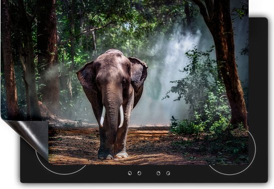 Chefcare Inductie Beschermer Olifant in het Bos - 81,2x52 cm - Afdekplaat Inductie - Kookplaat Beschermer - Inductie Mat