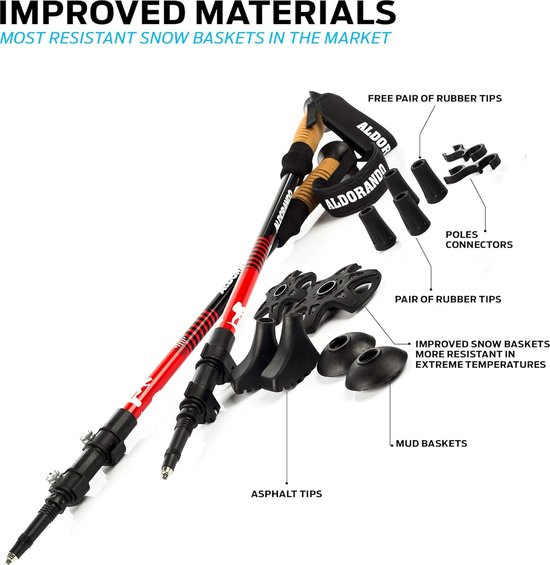 COSTWAY Wandelstokken, opvouwbaar, 7075 aluminium, Nordic Walking