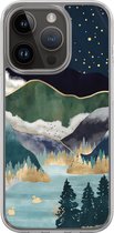 Casimoda® hoesje - Geschikt voor iPhone 13 Pro - Star Lake - 2-in-1 case - Schokbestendig - Sterren - Verhoogde randen - Blauw, Transparant