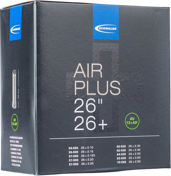 Schwalbe Air Plus 26 Inch Binnenband - X 2.10-2.80 - ETRTO 54/70-559 - Autoventiel - 40 mm