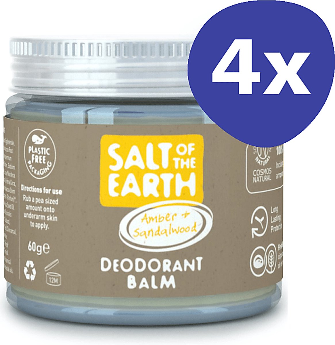 Goedkoopste Salt of the Earth Amber & Sandalwood Deodorant Balsem (4x 60gr