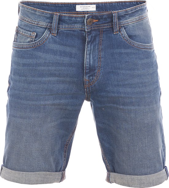 Tom Tailor Heren Short Broeken Josh regular/straight Fit Blauw Volwassenen Korte Jeans Broek Bermuda