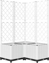 vidaXL - Plantenbak - met - latwerk - 80x80x136 - cm - polypropeen - wit