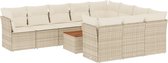 vidaXL - 11-delige - Tuinset - met - kussens - poly - rattan - beige