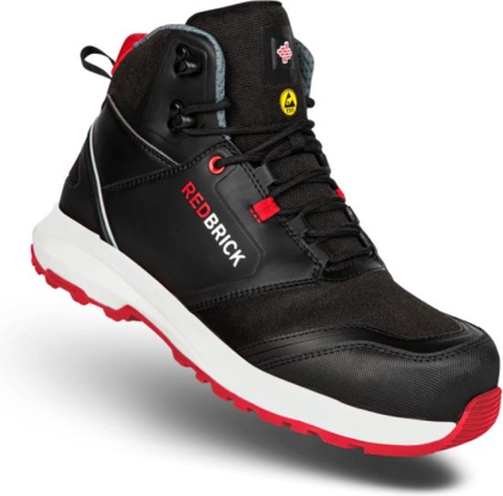 Redbrick Pulse Hoog S3 ESD 32321 - Zwart/Rood - 46 | bol