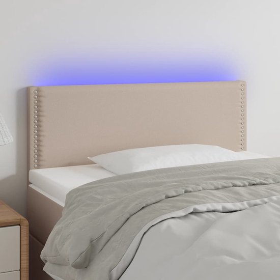 vidaXL-Hoofdbord-LED-80x5x78/88-cm-kunstleer-cappuccinokleurig