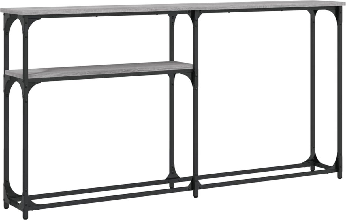 vidaXL Wandtafel - 145x22,5x75 - cm - bewerkt - hout - grijs - sonoma - eikenkleurig grijs sonoma eiken
