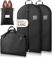 2x Premium Kledingzak incl. Schoenenzak - [100x60cm] - geoptimaliseerde materiaaldikte van 120 gsm - Hoogwaardige Kledinghoes voor pak, jasje en jurk - Ademende pakzak voor op reis