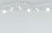 HOFTRONIC Smart – Plafonnier LED intelligent Riga 6 spots – Intensité variable et orientable – Spots en saillie Wit – SMART GU10 - RGBWW - Google home et Amazon Alexa