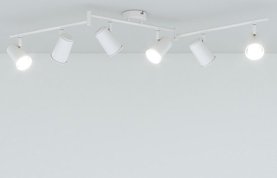 HOFTRONIC Riga Witte LED Plafondlamp met 6 Spots