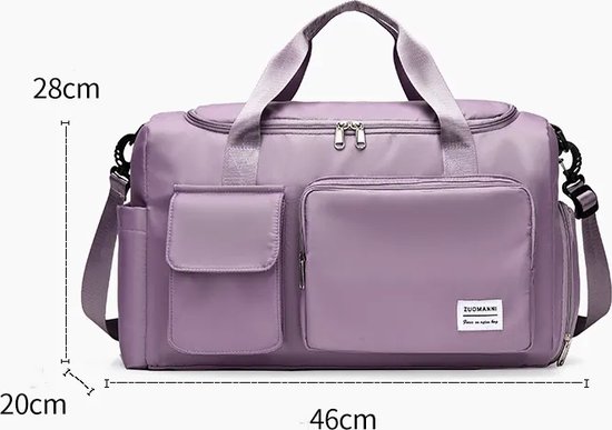 Avoir Avoir®-Grand sac de voyage -Femme-Homme-Splash Waterproof- Bagage à main-Sac de sport-Sac week-end- Zwart-Nylon-Léger-28x28x48cm