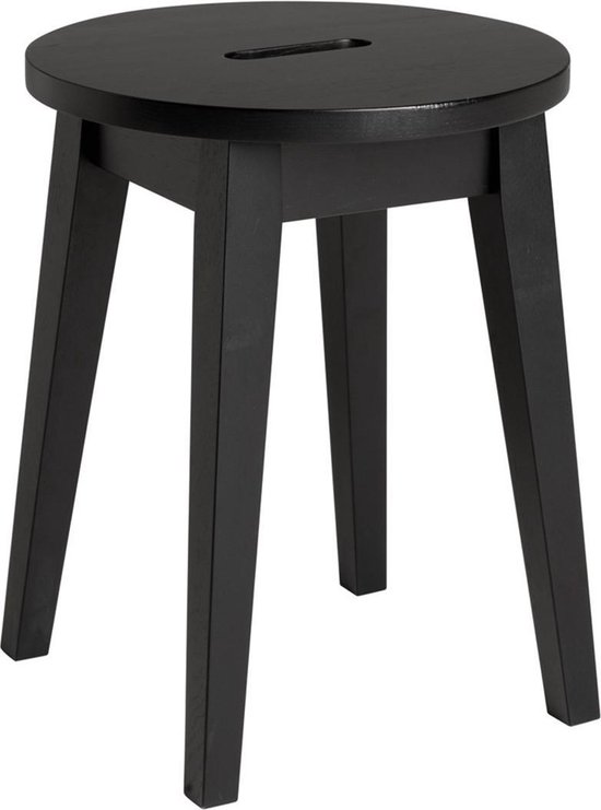 Koning Lear Vooruitzicht ongeluk Nordiq Confetti stool - Houten krukje - H44 cm - Zwart | bol.com