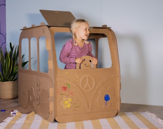 Kartonnen camper - Groot genoeg voor 2 kinderen - Kartent