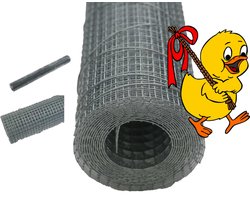 Kippengaas (gegalvaniseerd) - rol 2.5m - 50cm breed - Kippenren maken - Kippenhok maken