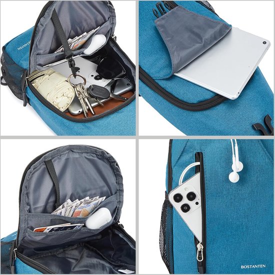 FANDARE Lichte borstzak, schoudertas, sporttas, sling crossbody